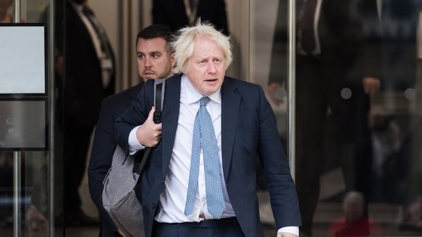 Former Prime Minister of the United Kingdom Boris Johnson leaves Dorland House after giving evidence to the COVID inquiry in London