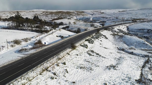 A wintry scene on the Glenshane Pass in County Derry