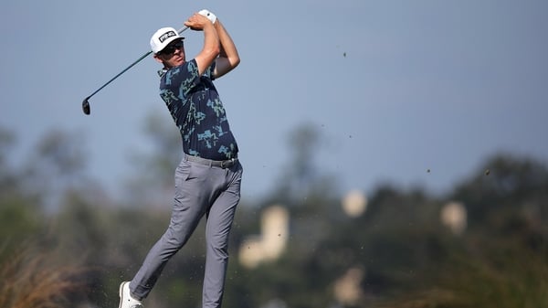 ST SIMONS ISLAND, GEORGIA - NOVEMBER 20: Seamus Power of Ireland plays his shot from the eighth tee during the first round of The RSM Classic 2025 at Sea Island Resort Seaside Course on November 20, 2025 in St Simons Island, Georgia. (Photo by Jonathan Ba