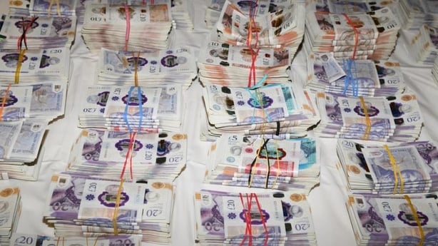 Image shows cash seized during Operation Destabilise