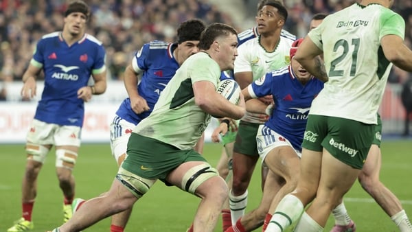 PARIS, FRANCE - NOVEMBER 8: Jasper Wiese of South Africa during the Autumn Nations Series 2025 rugby match between France and South Africa (Springboks) at Stade de France on November 8, 2025 in Saint-Denis near Paris, France. (Photo by Jean Catuffe/Getty