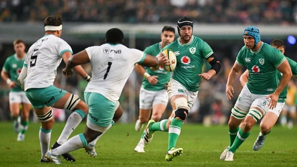 Caelan Doris of Ireland during the second test between South Africa and Ireland at Kings Park in Durban in 2024