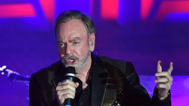 US singer/songwriter Neil Diamond performs onstage during the Songwriters Hall of Fame 49th Annual Induction and Awards Dinner at New York Marriott Marquis Hotel on June 14, 2018 in New York City. (Photo by ANGELA WEISS / AFP) (Photo credit should read ANGELA WEISS/AFP via Getty Images)