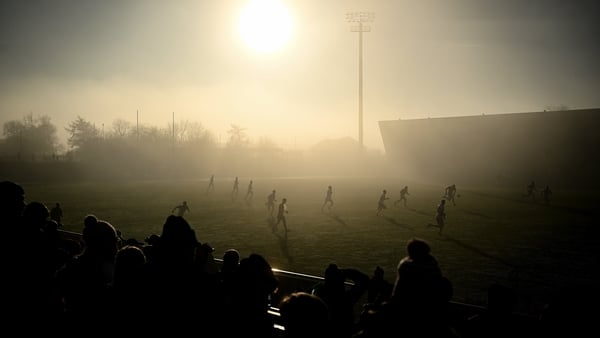7 January 2024; A general view of foggy conditions during the second half of the Bank of Ireland Dr McKenna Cup Group A match between Tyrone and Donegal at O’Neills Healy Park in Omagh, Tyrone. Photo by Ramsey Cardy/Sportsfile