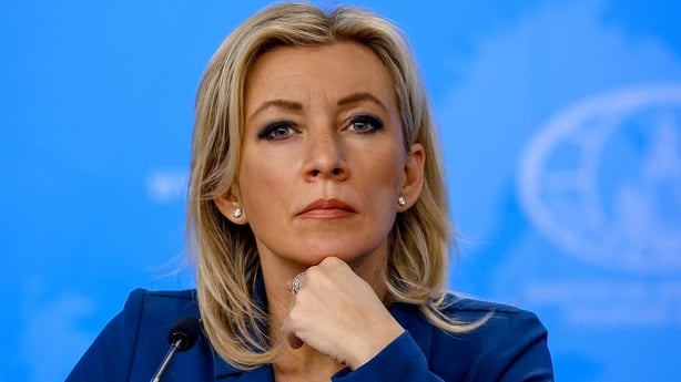 Russian Foreign Minstry Spokesperson Maria Zakharova attends an annual news conference given by Russia's Foreign Minister Lavrov