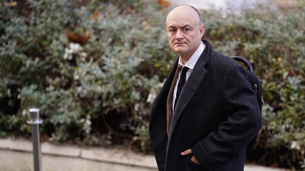 Dominic Cummings arrives to give a statement to the UK Covid-19 Inquiry at Dorland House in London