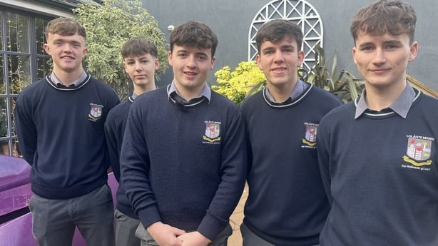 Students from Colaiste Mhuire in Mullingar - pic - Sinead Hussey - RTE