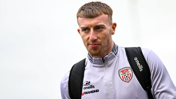 26 October 2025; Sam Todd of Derry City before the SSE Airtricity Men's Premier Division match between Derry City and Shamrock Rovers at The Ryan McBride Brandywell Stadium in Derry. Photo by Seb Daly/Sportsfile