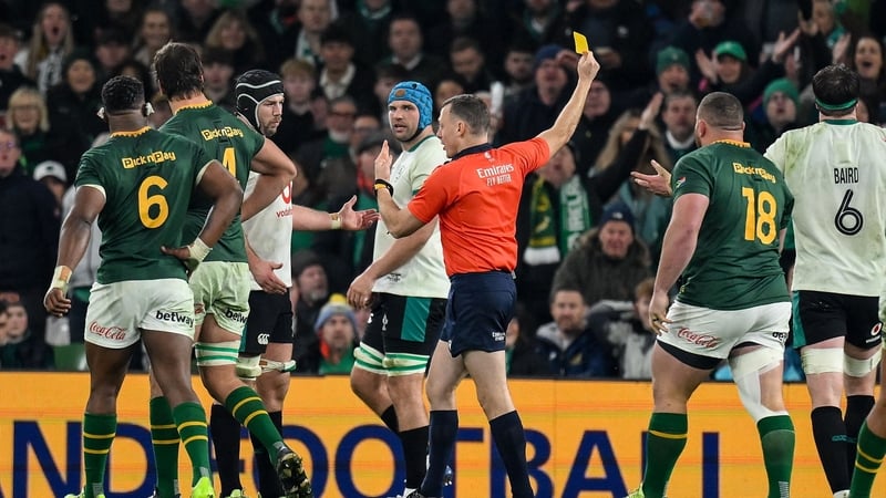 Ireland gave away a 20-minute red card, as well as four yellow cards