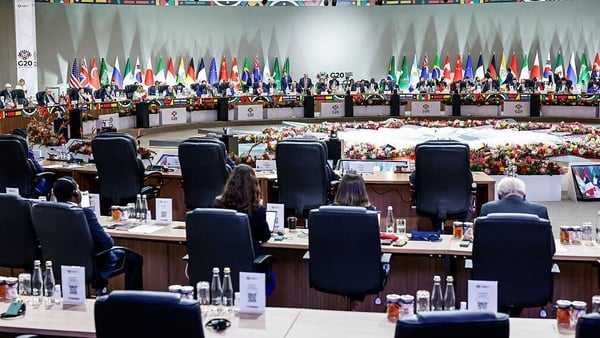 General view of the plenary on the second day of the G20 Leaders' Summit
