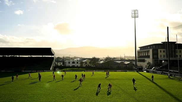 A general view of the action during the AIB Munster GAA Football Senior Club Championship semi-final match between Dingle and Mungret St. Pauls at Austin Stack Park in Tralee