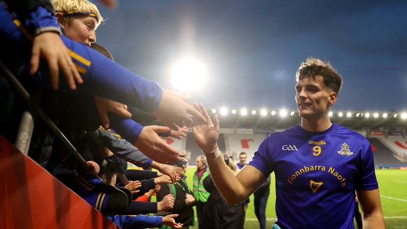 Brian Hayes celebrates with supporters