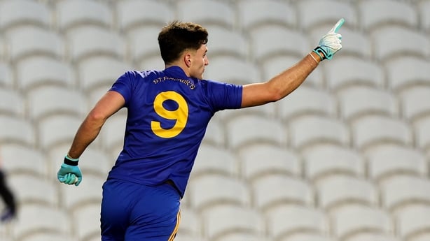 Brian Hayes of St Finbarr's celebrates after scoring his side's second goal during the AIB Munster GAA Football Senior Club Championship semi-final match between Eire Óg Ennis and St Finbarr's at Supervalu Páirc Uí Chaoimh in Cork