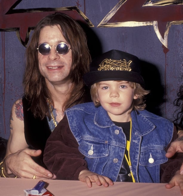 HOLLYWOOD, CA - NOVEMBER 18: Ozzy Osbourne and Jack Osbourne attend Ozzy Osbourne In-Store Appearance on November 18, 1991 at Music Plus in Hollywood, California. (Photo by Ron Galella, Ltd./Ron Galella Collection via Getty Images) 