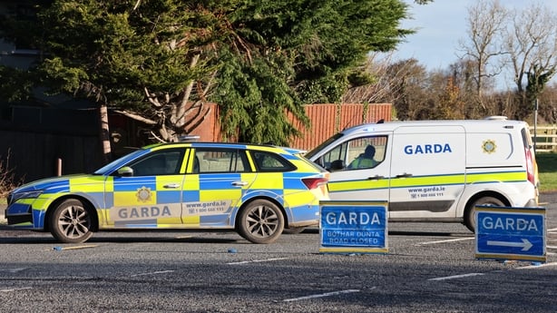 Photo shows gardaí at the scene of a Fatal Road Traffic Collision in Gormanstown