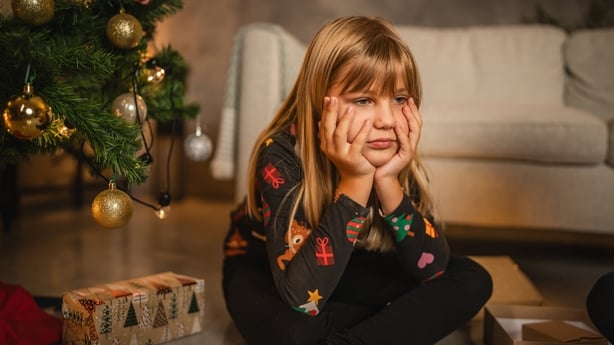 Sad girl at Christmas