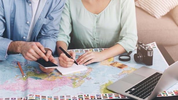 A family planning a trip