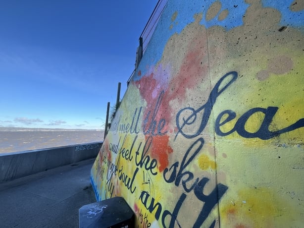 Mural along shore of Belfast Lough