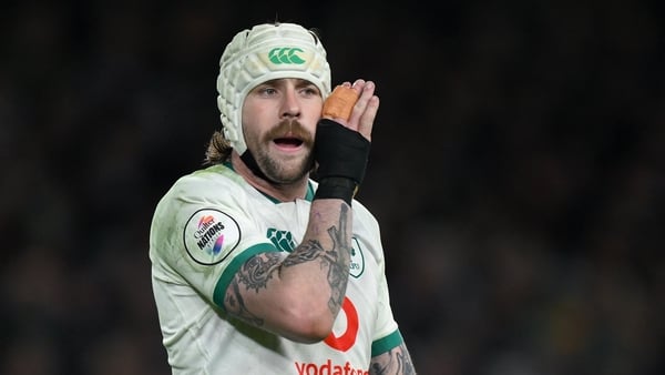 22 November 2025; Mack Hansen of Ireland during the Quilter Nations Series 2025 match between Ireland and South Africa at the Aviva Stadium in Dublin. Photo by Brendan Moran/Sportsfile