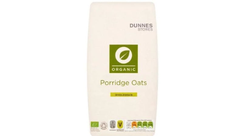 The FSAI said the Dunnes Stores organic porridge oats product is being recalled due to the 'possible presence of clear plastic pellets'