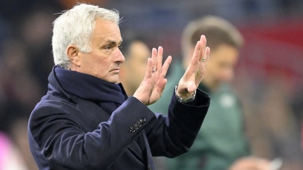 Benfica's Portuguese coach Jose Mourinho gestures during the UEFA Champions League, league phase day 5, football match between Ajax and Benfica at the Johan-Cruijff ArenA in Amsterdam on November 25, 2025