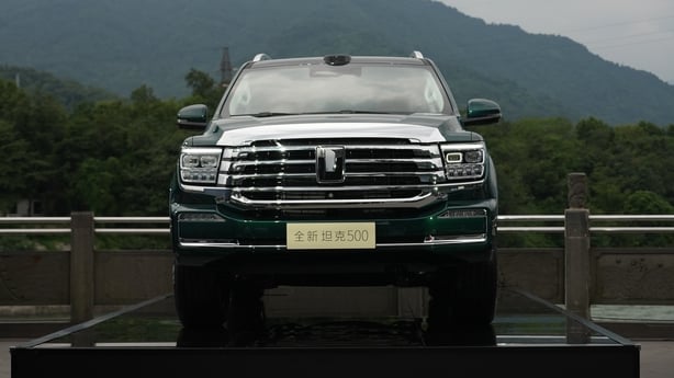 A luxury SUV produced by Great Wall Motor on display