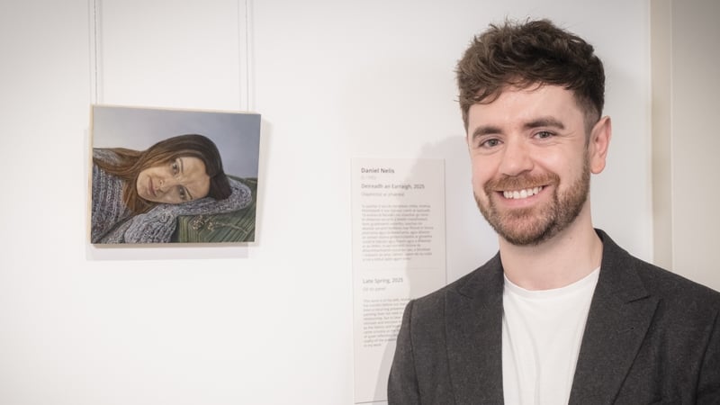 AIB Portrait Prize Winner Daniel Nelis with his painting Late Spring (Pics: Niamh Barry)