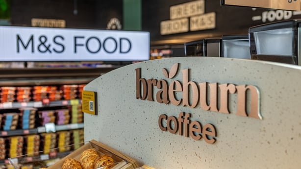 Applegreen service station interior featuring M&S food stall