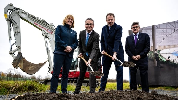At the sod-turning event to launch the construction of the National Velodrome and Badminton Centre on the Sport Ireland Campus in Blanchardstown Dublin 15 were, from left, Sport Ireland chief executive Dr Úna May, Minister for Arts, Media, Communications,