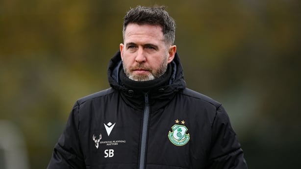 Manager Stephen Bradley during a Shamrock Rovers training session at the Roadstone Group Sports Club in Dublin. 