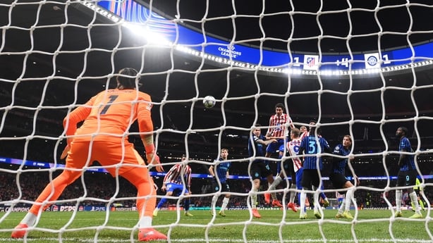  Jose Maria Gimenez of Atletico scoring against Inter - Champions League, November 2025