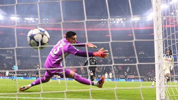 Ademola Lookman (R) of Atalanta scores against Eintracht Frankfurt in Champions League, November 2025