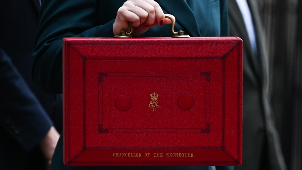 The red despatch box which holds details of UK budget measures