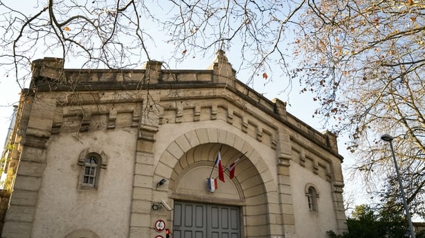 A view of the entrance to Dijon prison