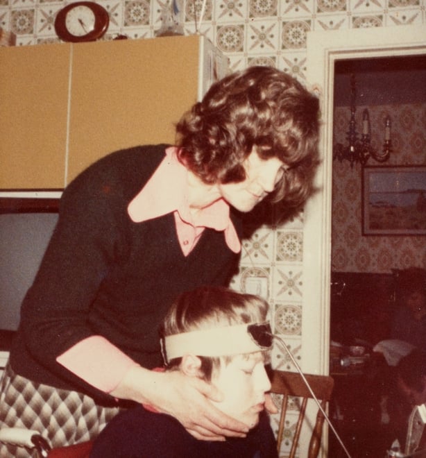 Christy Nolan and his mother - pic - Emma O'Kelly - RTE