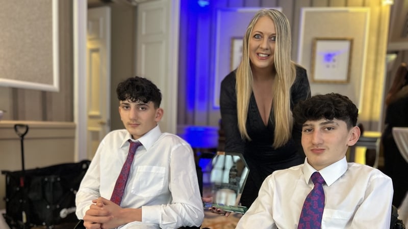 Angie, Hussein and Hassan Benhaffaf at the Family Carers Ireland award ceremony today