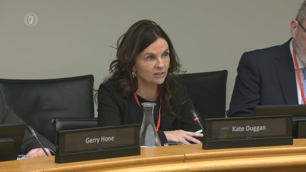 Tusla CEO Kate Duggan speaking at an Oireachtas committee