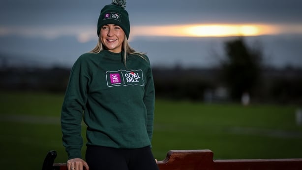 Galway footballer, Ailbhe Davoren who has teamed up with AIB to support the GOAL Mile. 