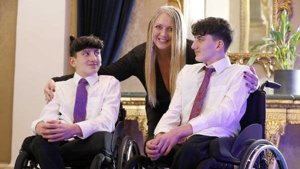 Angie Benhaffaf with her sons