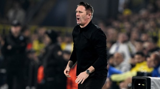 Head Coach of Ferencvaros Robbie Keane follows the UEFA Europa League week 5 match between Fenerbahce and Ferencvaros at Chobani Stadium in Istanbul, Turkiye on November 27, 2025. 