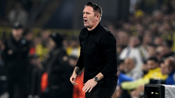 Head Coach of Ferencvaros Robbie Keane follows the UEFA Europa League week 5 match between Fenerbahce and Ferencvaros at Chobani Stadium in Istanbul, Turkiye on November 27, 2025.