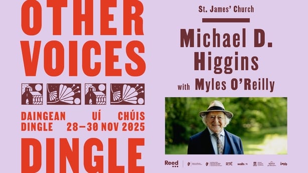 Poster for Michael D Higgins and Myles O'Reilly opening Other Voices