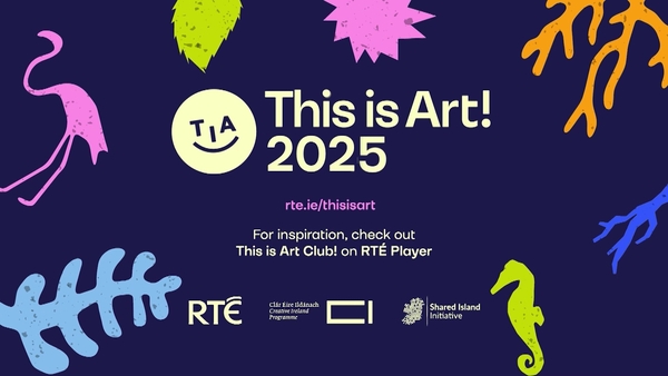 A dark blue poster with large Text This is Art! 2025