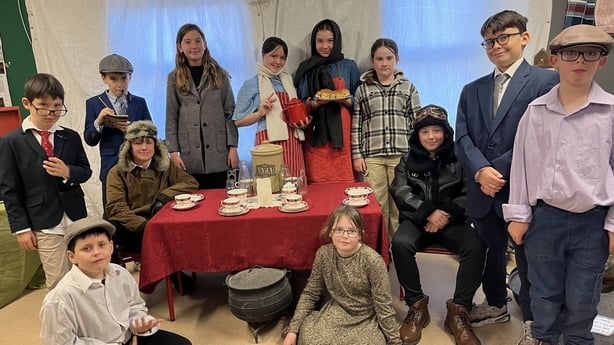 Photo show cast of Alcock and Brown reenactment at Aillebrack NS
