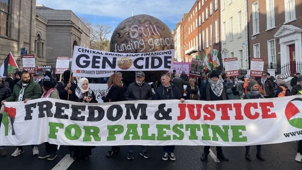 A march in Dublin to mark International Day of Solidarity with the Palestinian People