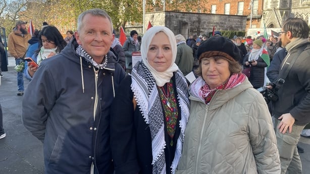 Richard Boyd Barrett, Fatin Al-Tamimi, and Betty Purcell
