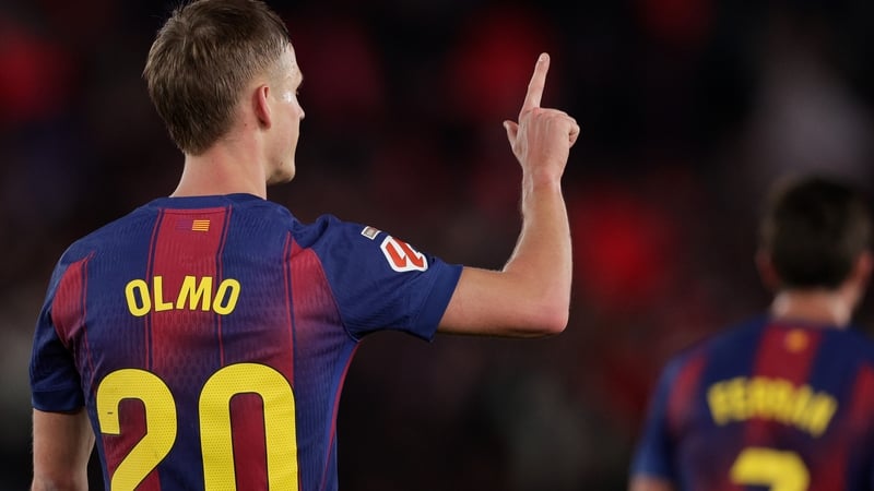 Dani Olmo scored twice for Barca