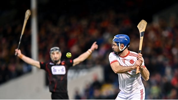 30 November 2025; Ciarán Russell of Éire Óg Ennis during the AIB Munster GAA Hurling Senior Club Championship final match between Ballygunner and Éire Óg Ennis at FBD Semple Stadium in Thurles, Tipperary. Photo by Piaras Ó Mídheach/Sportsfile