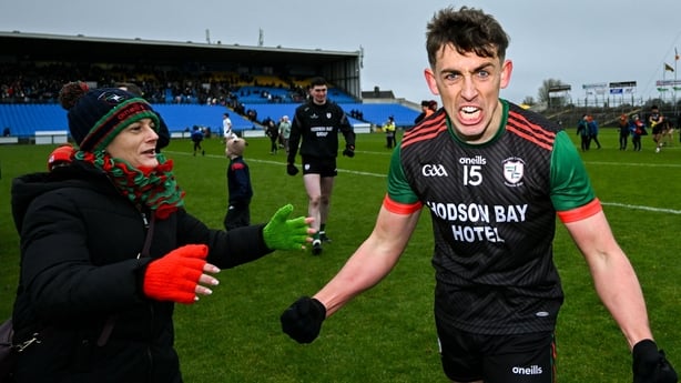 Brian Derwin of St Brigid's celebrates at the full-time whistle