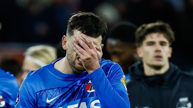 Troy Parrott reacts at full-time after squandering the late chance